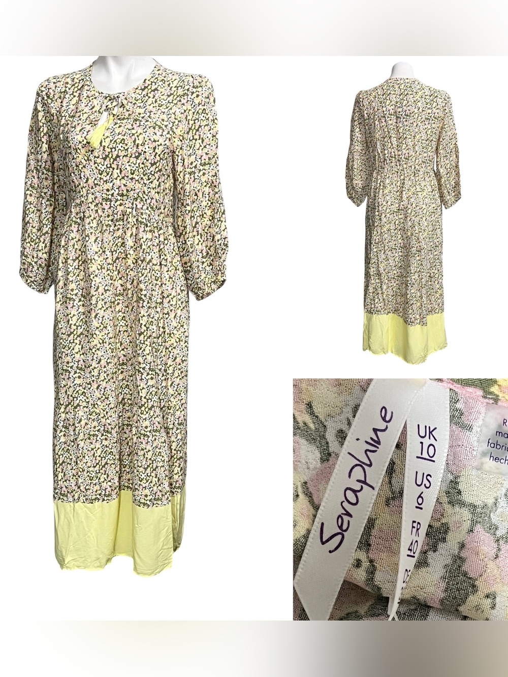 Seraphine Maxi Dress Maternity Nursing US 6 Yellow Floral multicolor fall summer